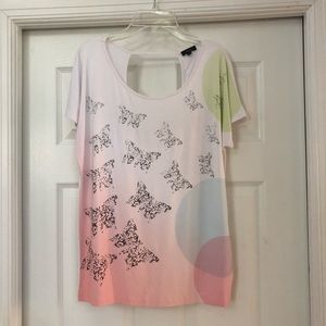 New Solar Brand Viscose Butterfly Cutout Blouse